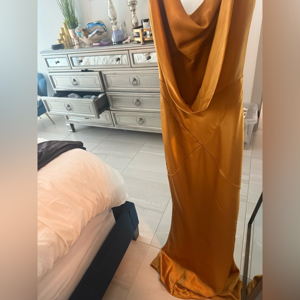 House of CB Gold Satin Gown